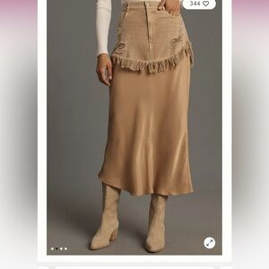 Pilcro Twofer Slip Midi Skirt‎